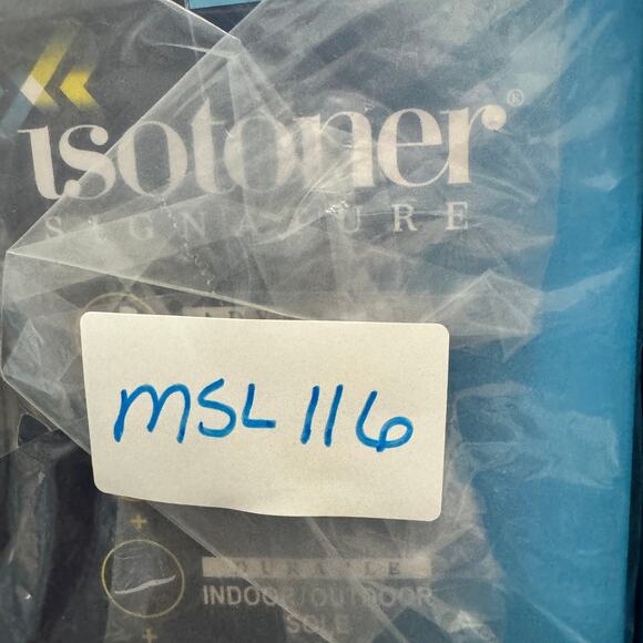 Isotoner Mens‎ Slippers Size XL 11-12 Tan Plaid Slip On Memory Foam New - Picture 10 of 10